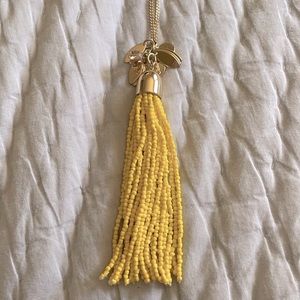 LOFT Yellow Tassel Necklace